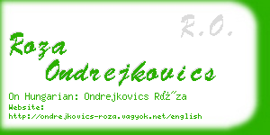 roza ondrejkovics business card